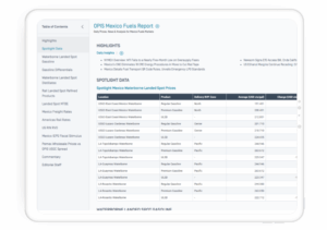 OPIS Mexico Fuels Report Tablet Mockup